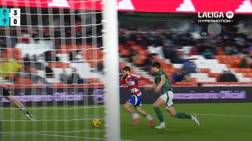 El 3-0 del Granada en el Granada 3-0 Racing de Ferrol de la jornada 30 de LaLiga Hypermotion