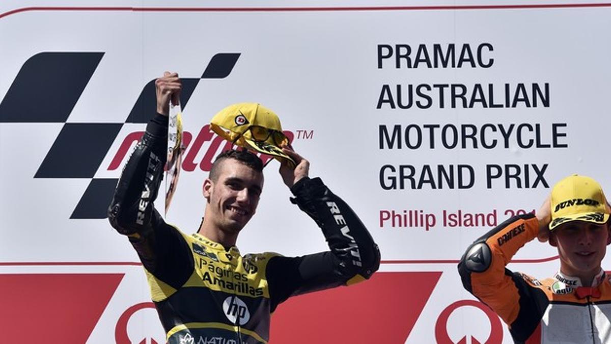 Àlex Rins celebra su victoria en el Gran Premio de Australia de Moto2