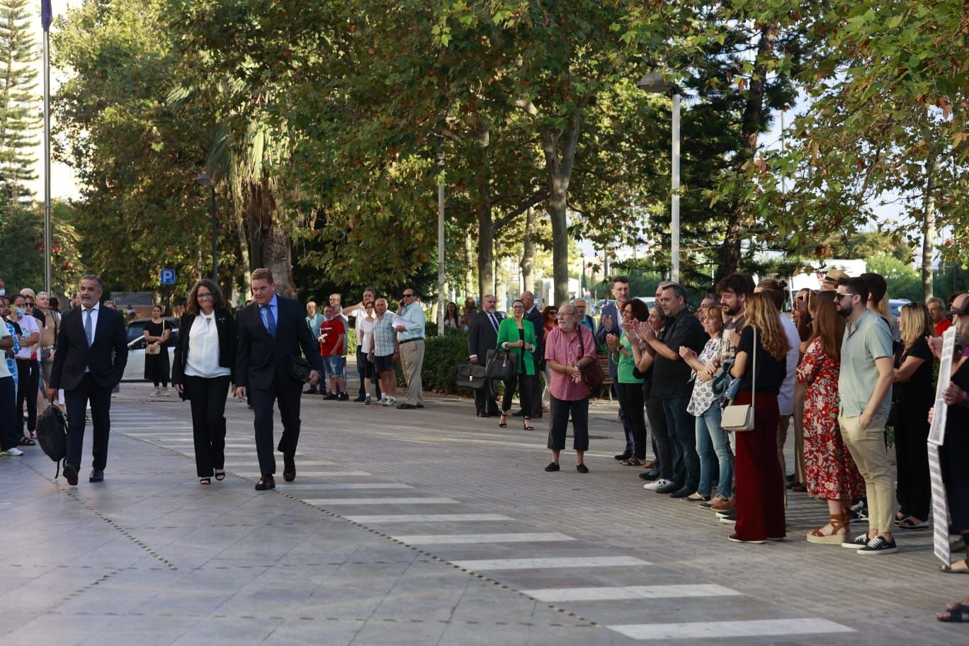 Mónica Oltra a su llegada a la Ciudad de la Justicia