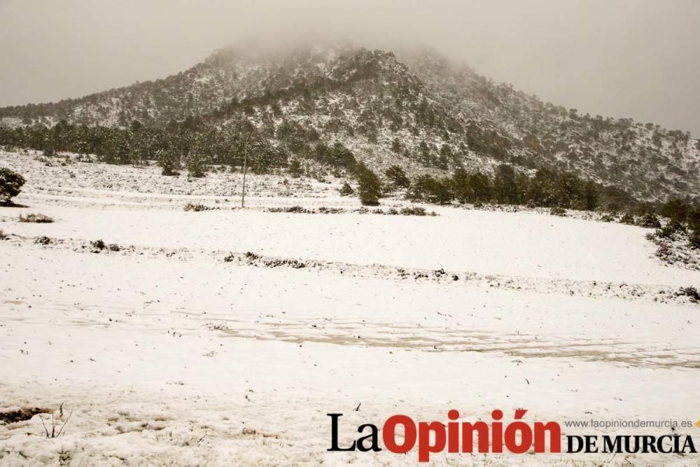 Nieve en las pedanías altas del Noroeste