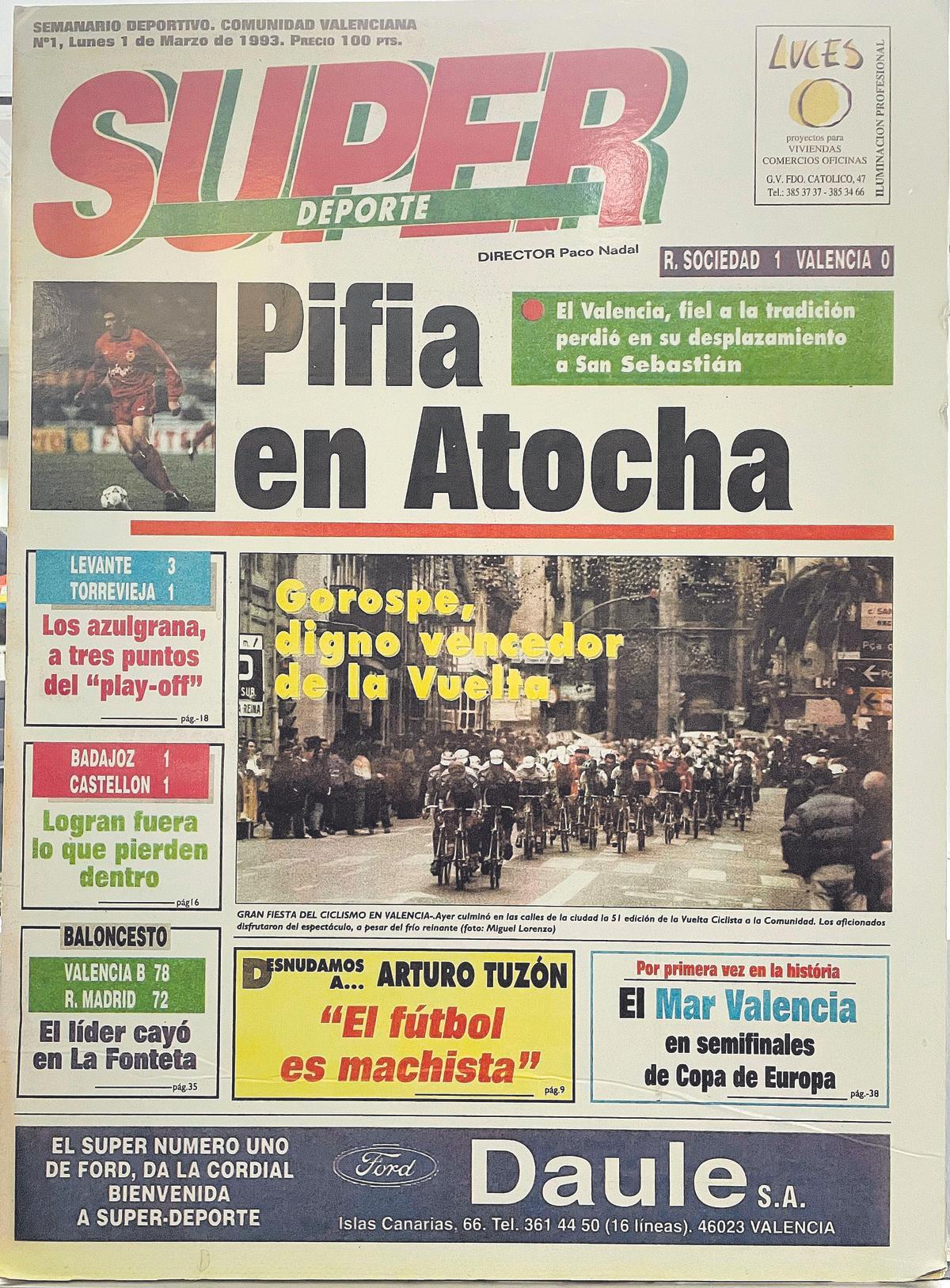 Histórica primera portada de SUPER