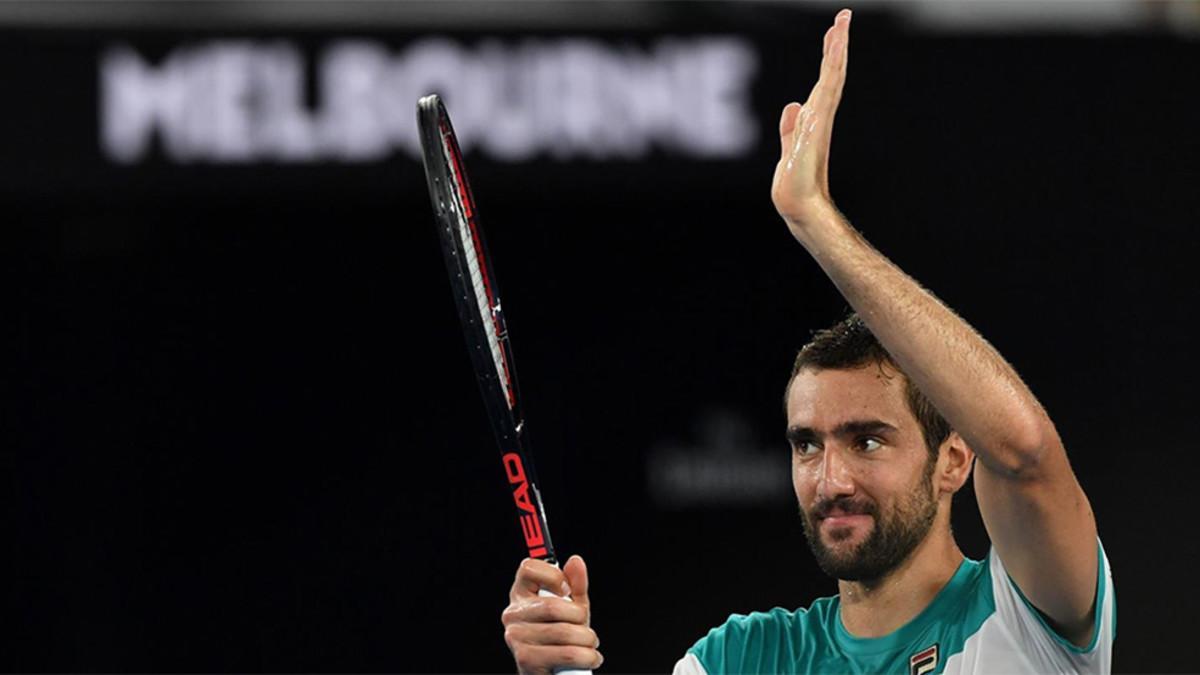 Cilic celebra su victoria en la semifinal del Abierto de Australia