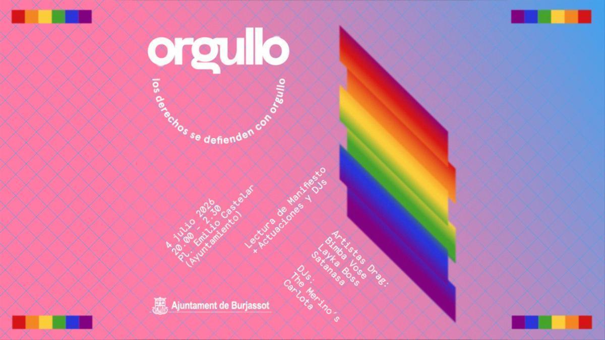 Cartel de la celebración del Día del Orgullo en Burjassot.