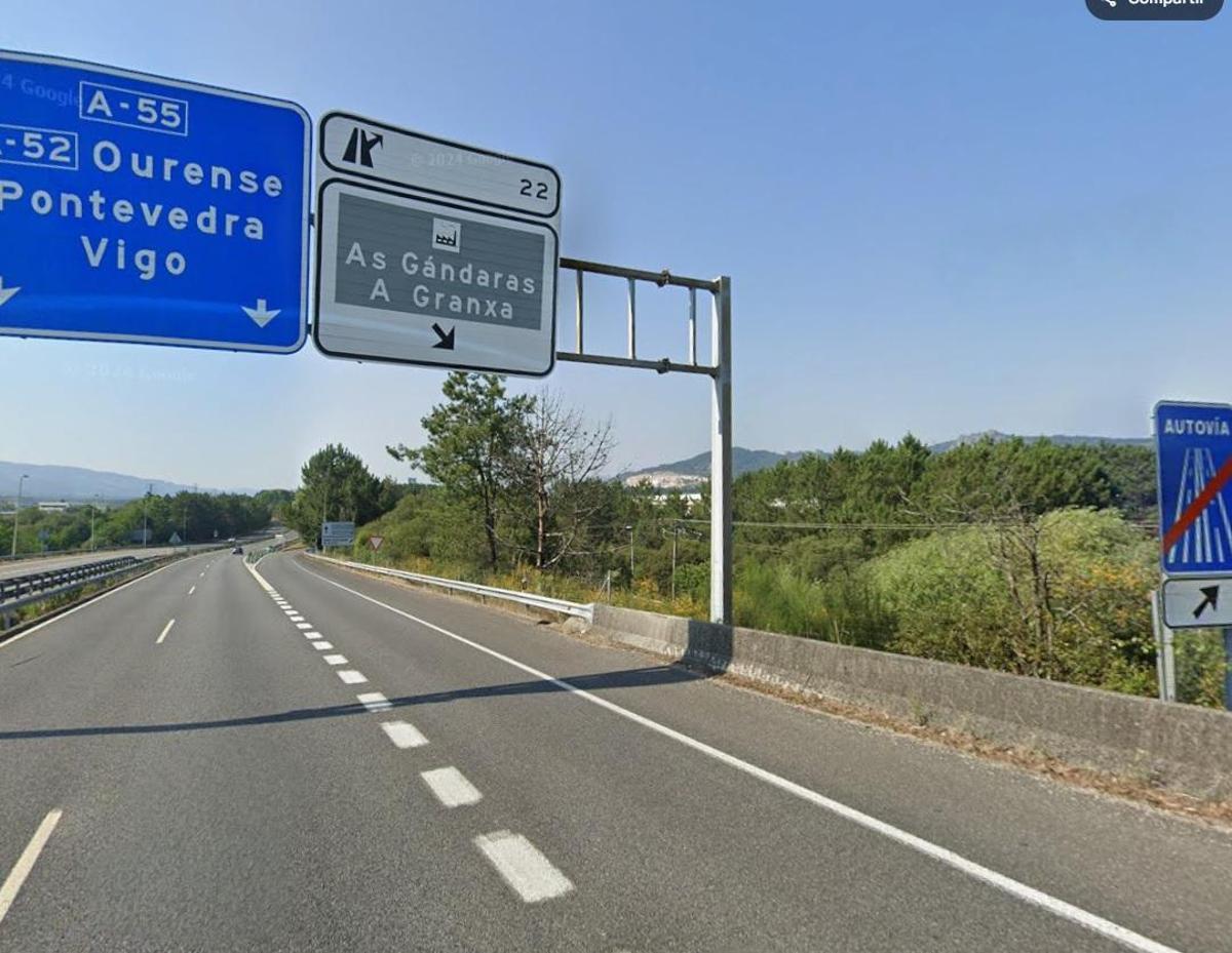 Salida al polígono de A Granxa desde la A-55