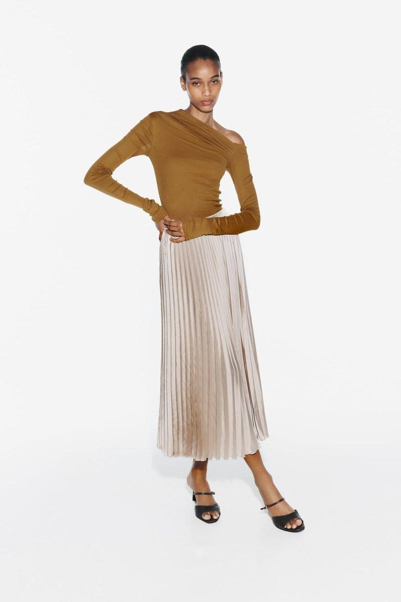 Falda plisada zara rebajas hotsell