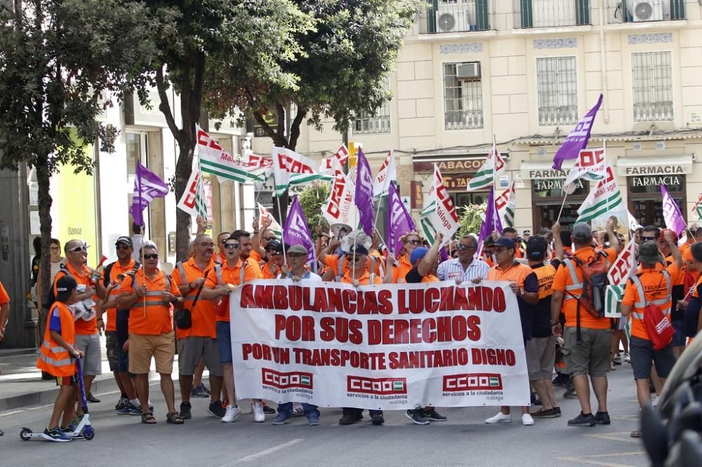 Manifestación de los trabajadores de ambulancias