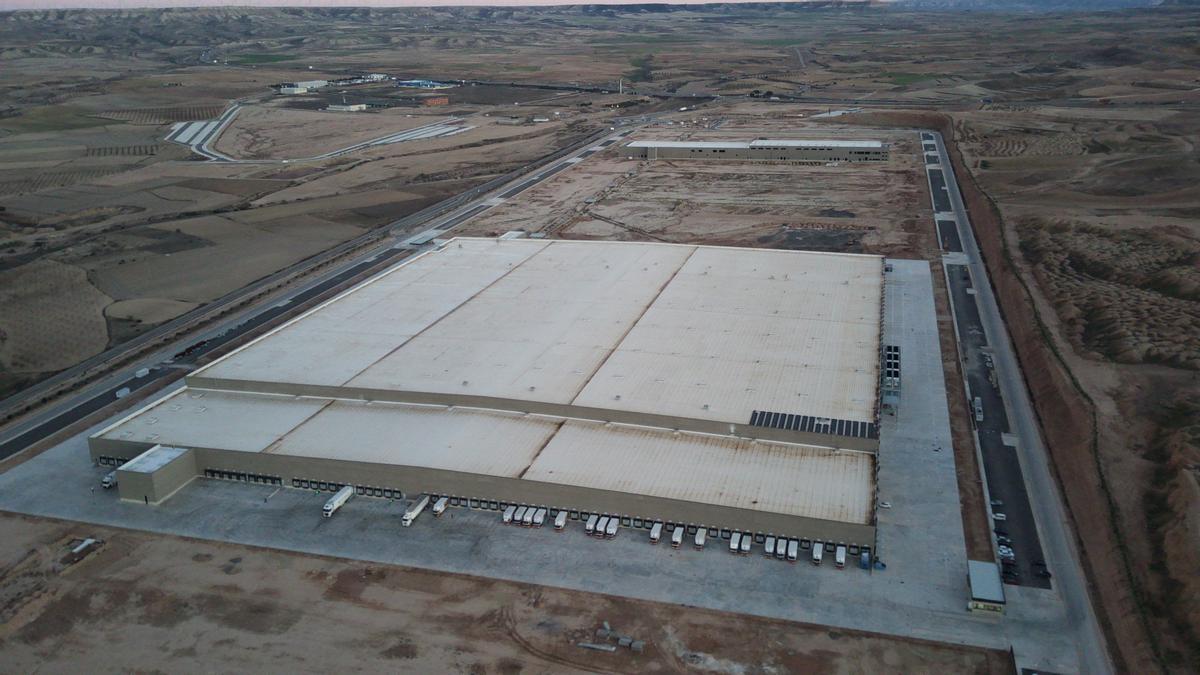 Vista aérea de las instalaciones que BonÀrea ya ha puesto en marcha en su gran complejo agroalimentario de Épila.