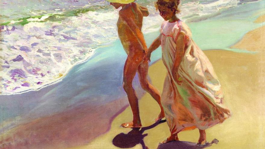 A l&#039;aigua. Platja de Valencia (1908), de Sorolla.