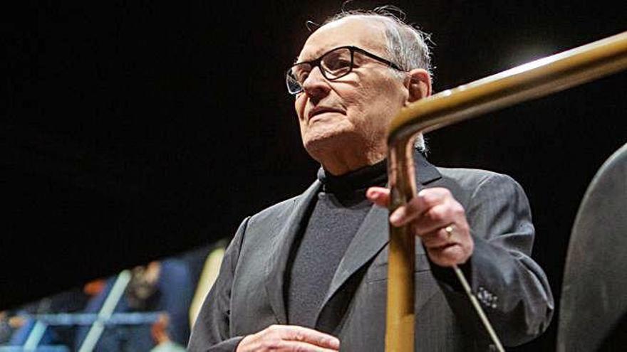 Ennio Morricone, el martes, durante su concierto en Madrid.