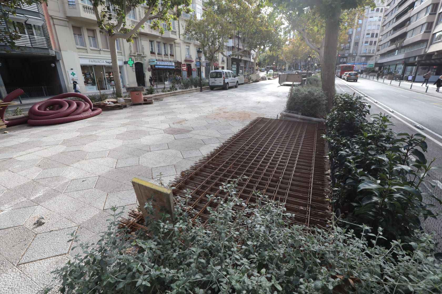 Las obras se apoderan del Paseo Sagasta de Zaragoza