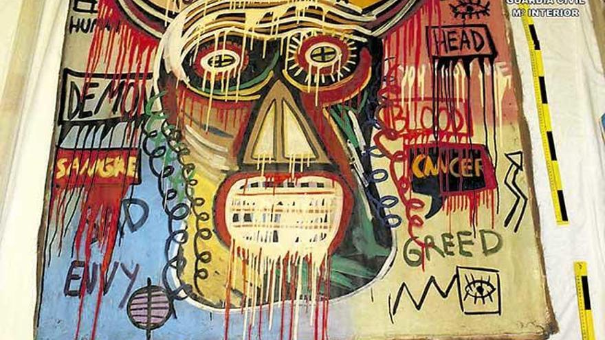 El cuadro de Jean-Michel Basquiat que fue robado en Alcúdia.