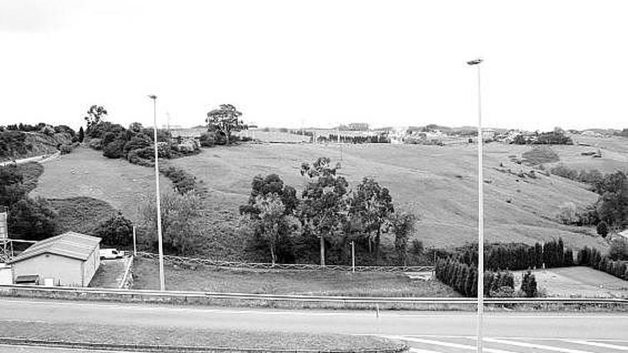 Espacio que englobará los tres nuevos barrios, entre la arboleda del río Pielgo, a la derecha, y La Mata, al fondo.