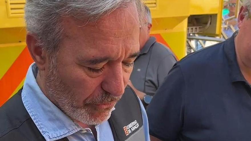 Azcón explica la evolución del incendio de las Cinco Villas