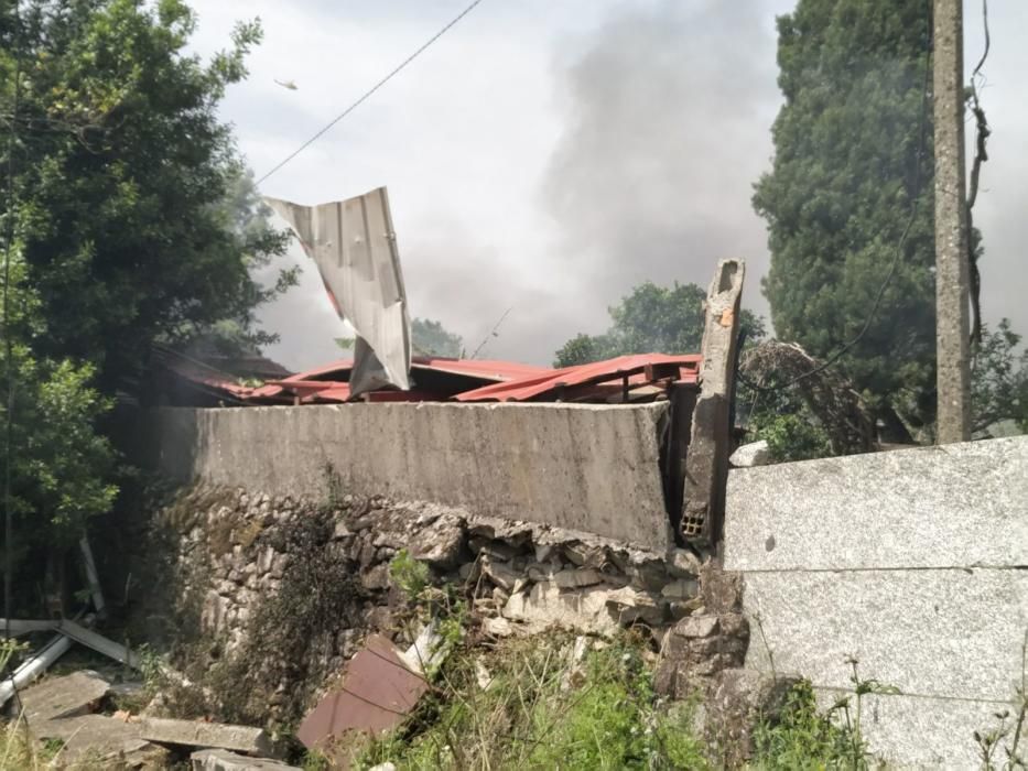 Explosión en un almacén pirotécnico en Tui