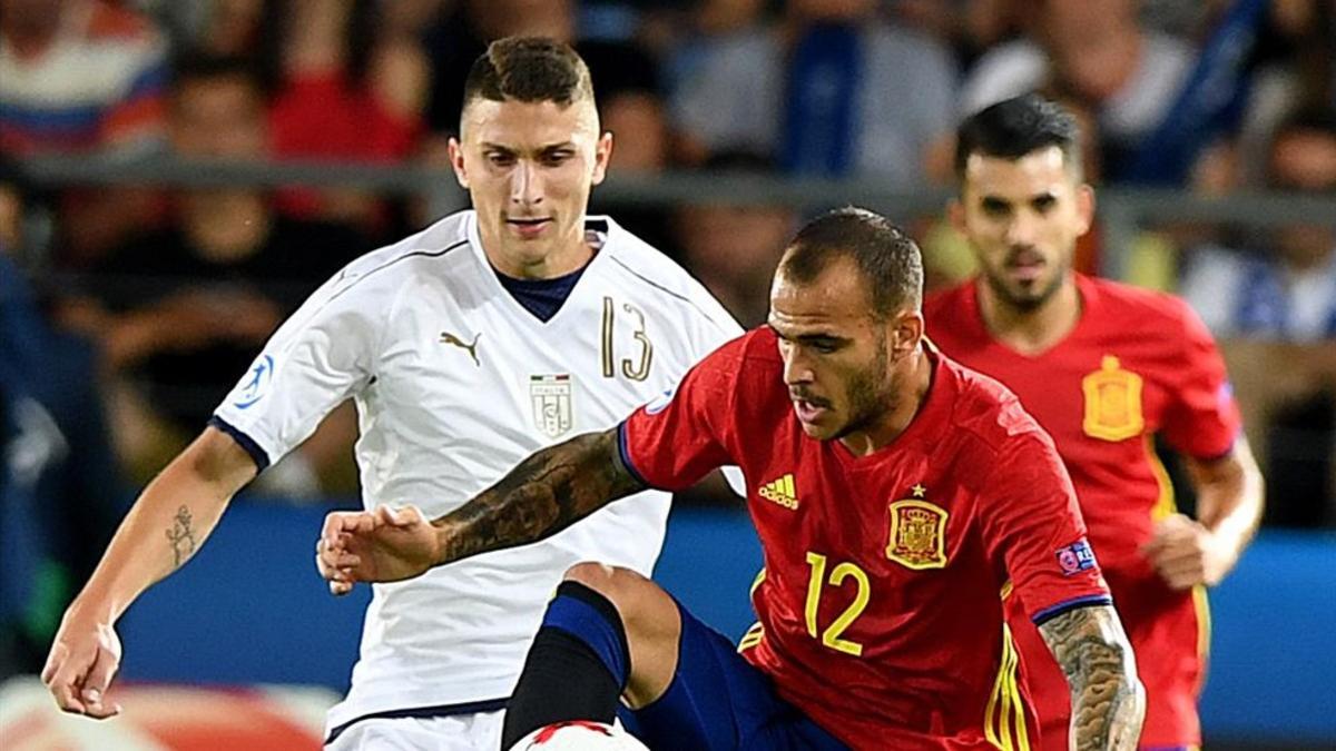 Sandro Ramírez jugó ante Italia con la selección sub'21