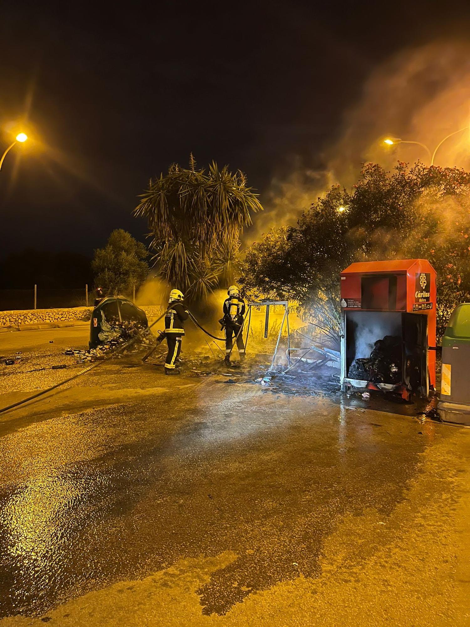 Queman contenedores en Santanyí que se ve obligado a asumir la retirada de basura