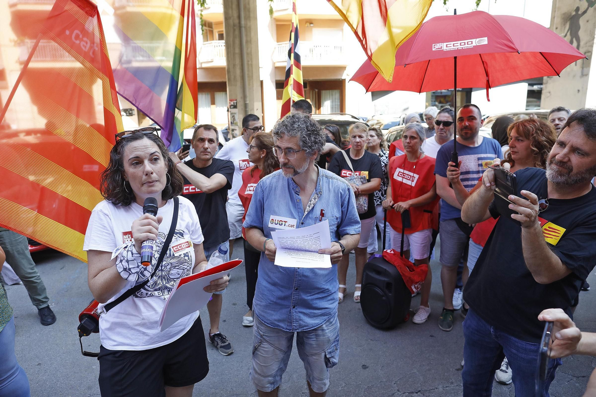 Les fotos de la protesta a Girona per exigir la reducció de la jornada laboral