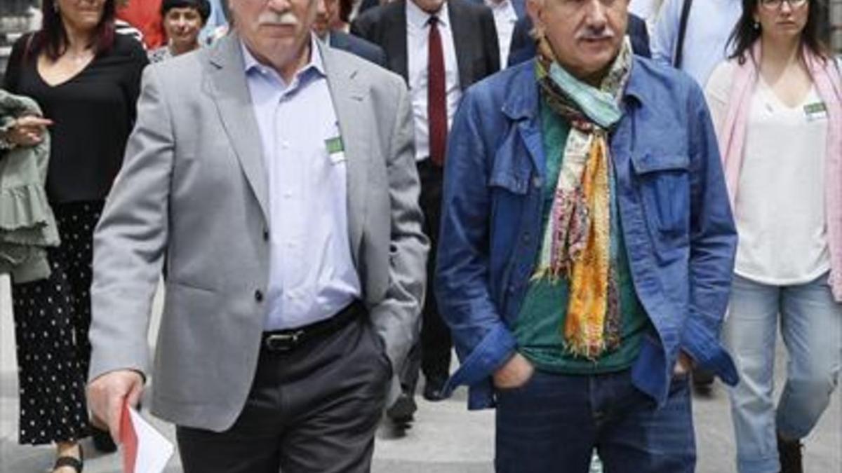 Ignacio Fernández Toxo (izquierda) y Josep Maria Álvarez, el día 16.