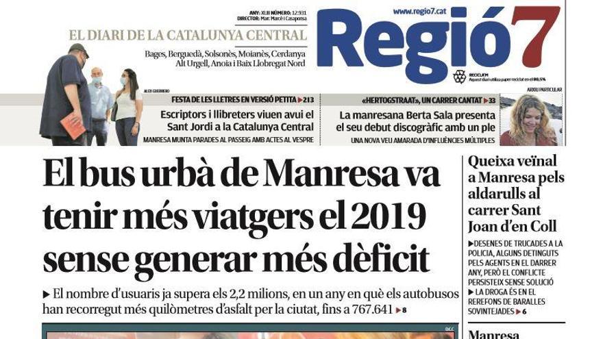 La portada de Regió7 d&#039;aquest dijous, 23 de juliol