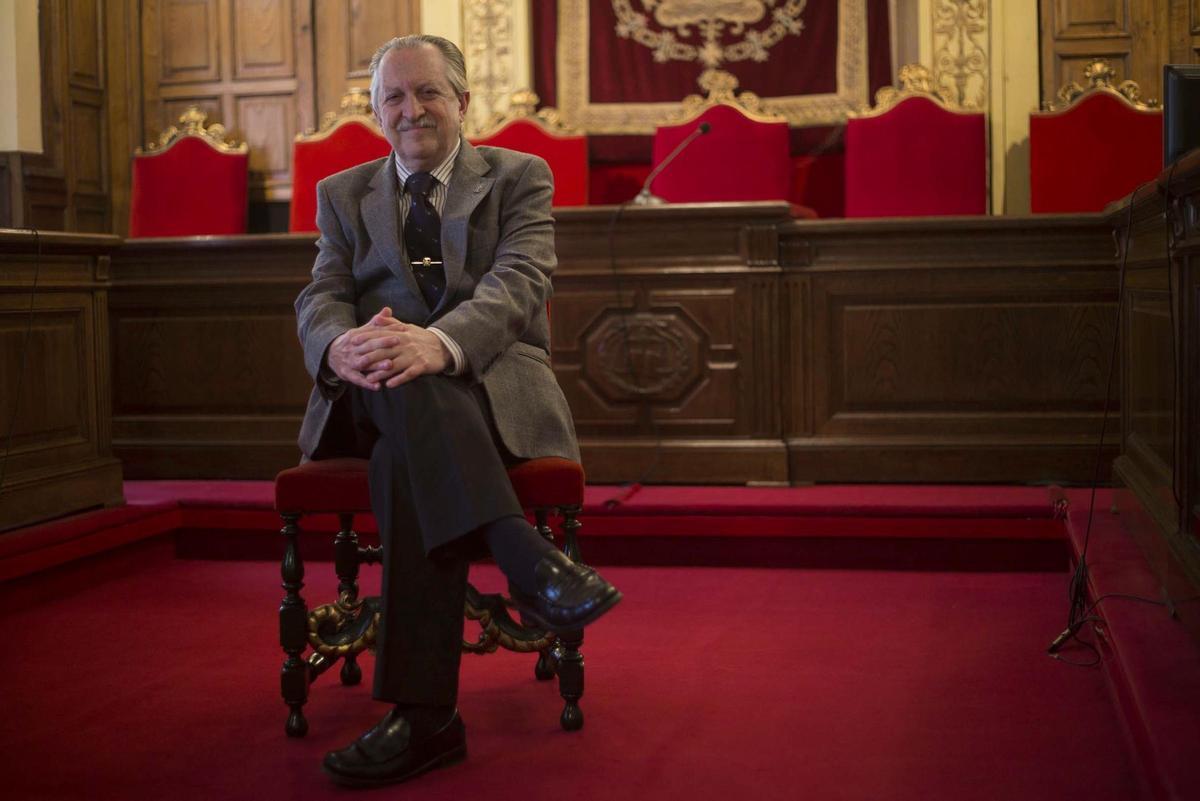 Álvarez, en el salón de plenos del TSJA.