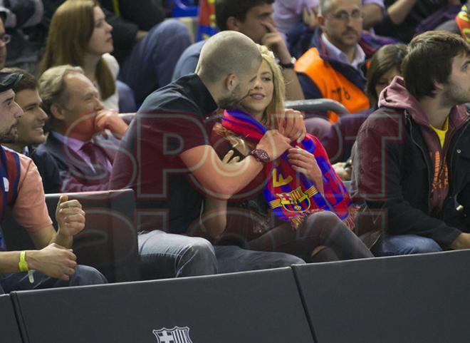 Shakira y Piqué, en el Palau Blaugrana