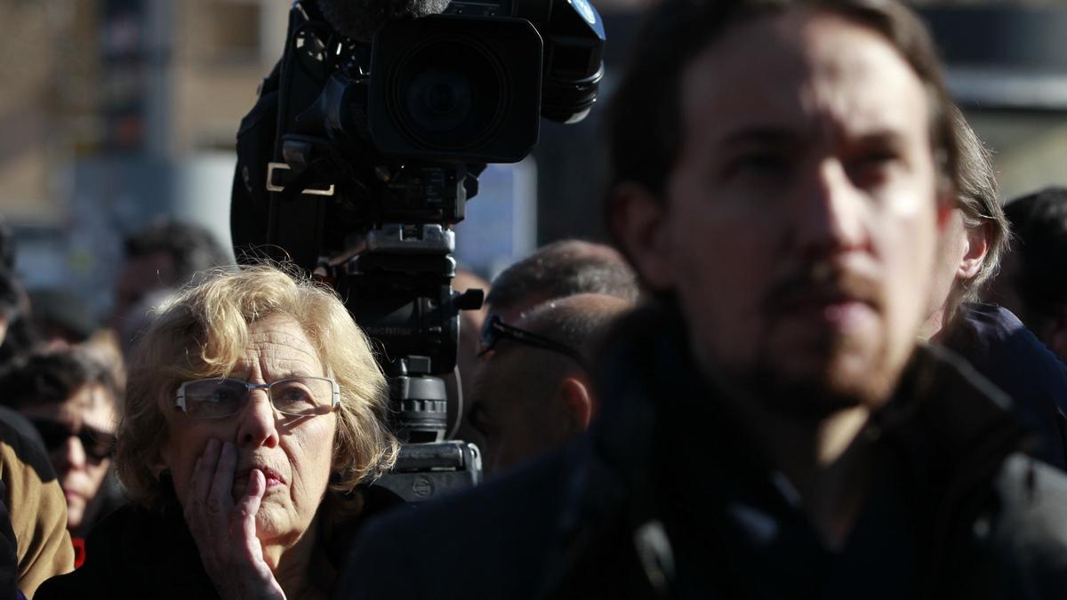 Manuela Carmena y Pablo Iglesias.