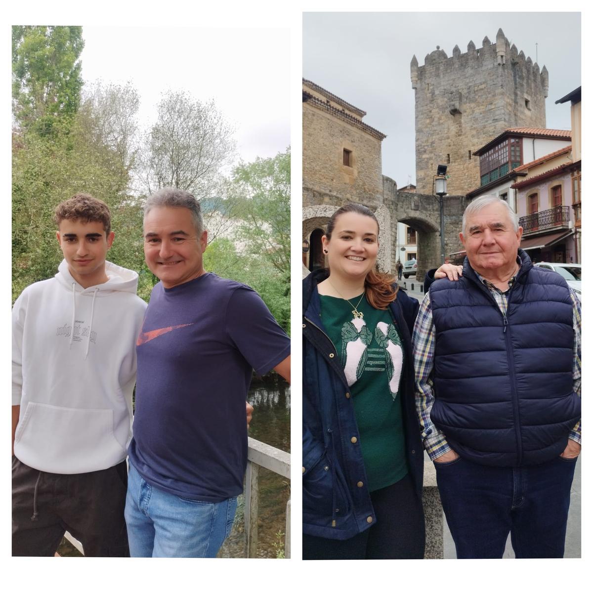 En la imagen de la izquierda, Enol y Marino Álvarez; a la derecha, María y Francisco Martínez.