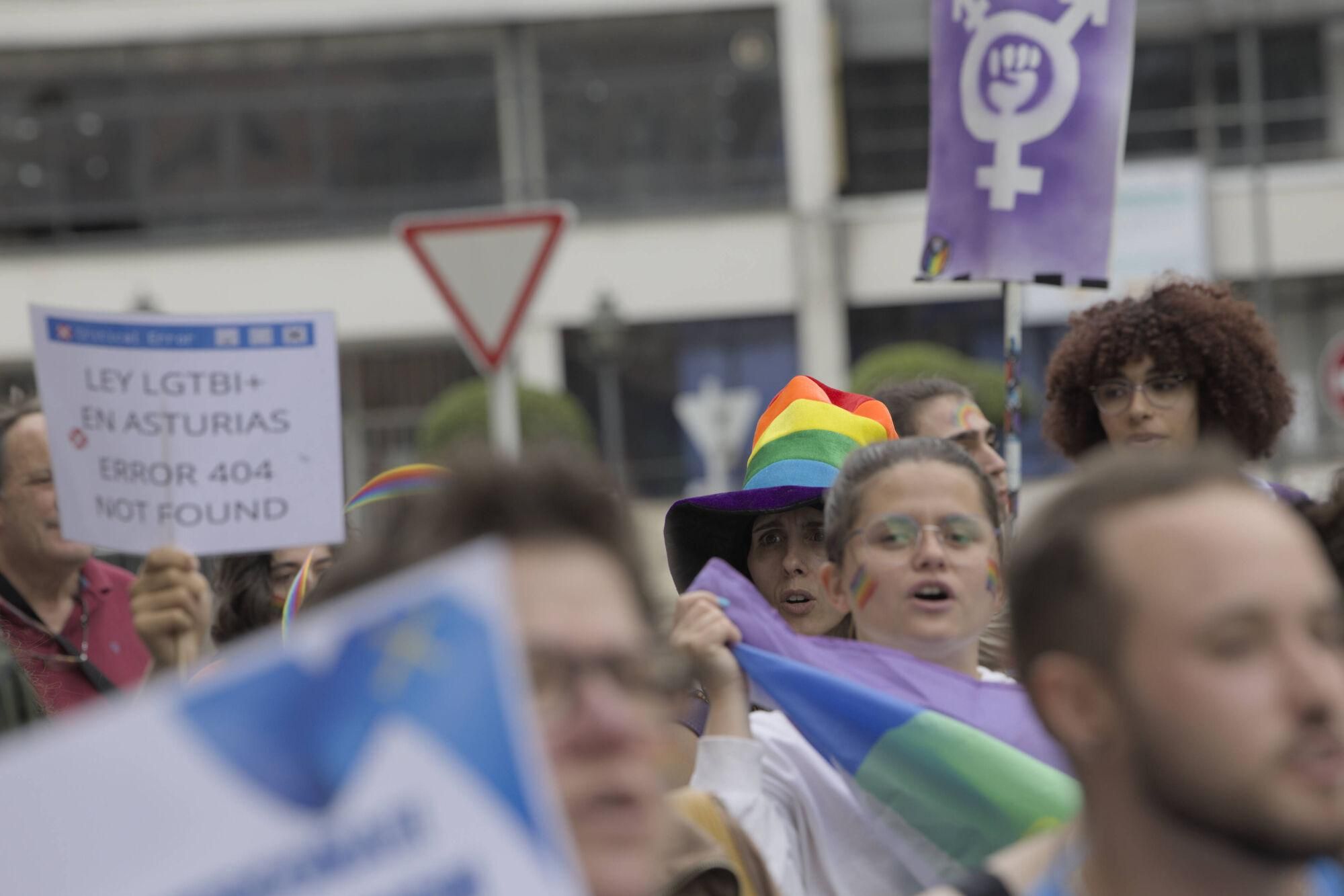 En imágenes: Así fue la manifestación LGTBI de Avilés, con "Santina de Queervadona" incluida