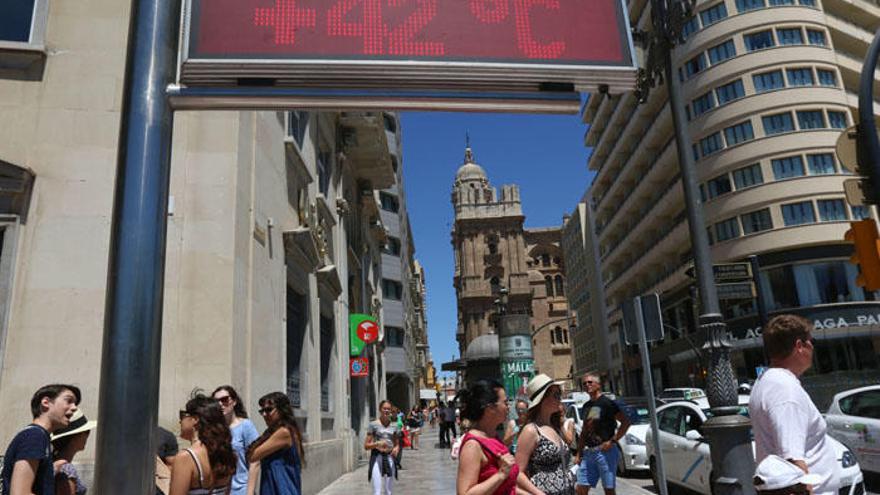 Altas temperaturas en el Centro de Málaga, el pasado verano.