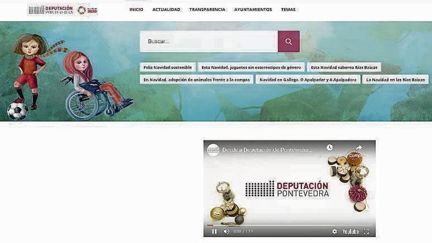 Entrada a la web de la Diputación de Pontevedra. // FdV