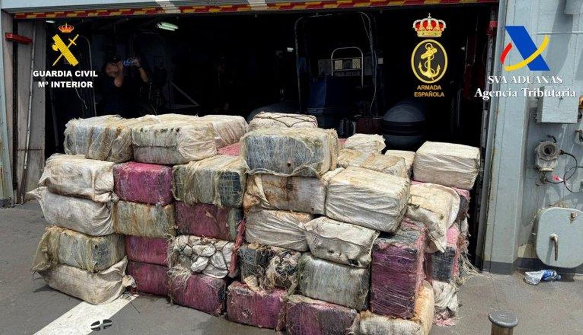 Cocaína incautada por los policías españoles.