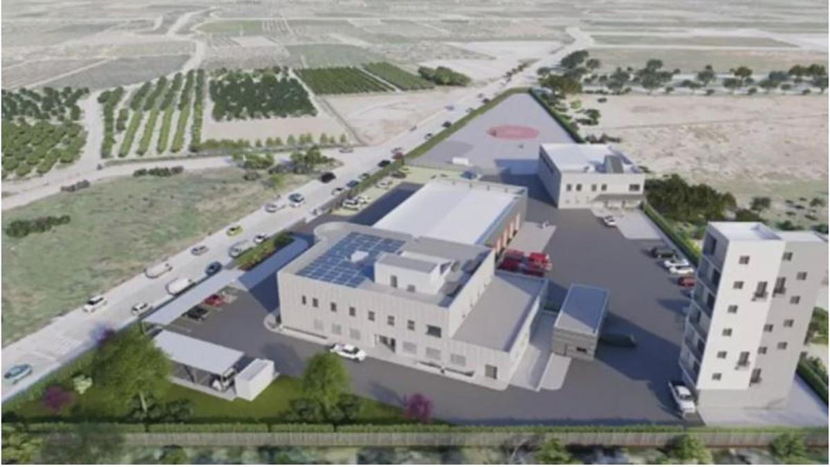 Imagen virtual del proyecto del nuevo parque de bomberos de Alzira.