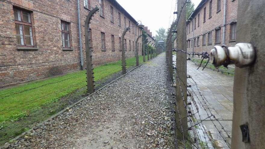 Barracones de presos en el campo de concentración de Auschwitz.