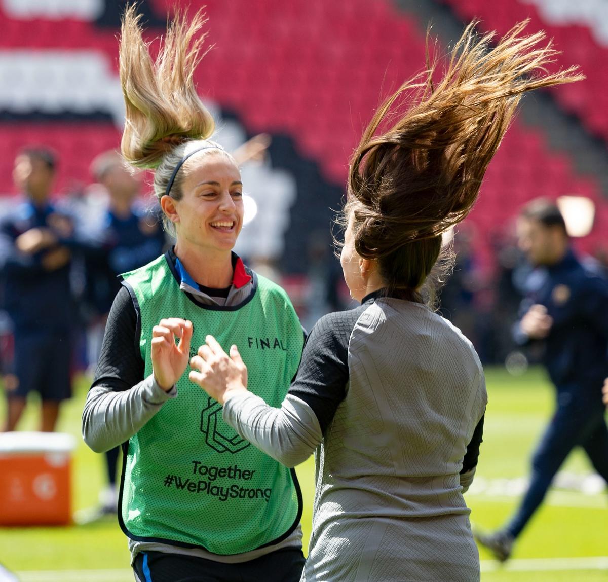 Las imágenes del entrenamiento oficial del Barça en el estadio de la final de la UWCL
