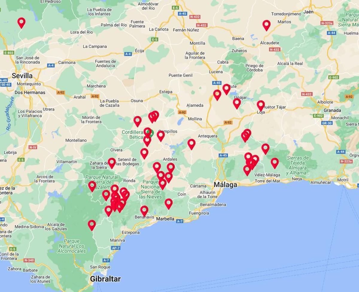 Mapa 'Vente a vivir a un pueblo'