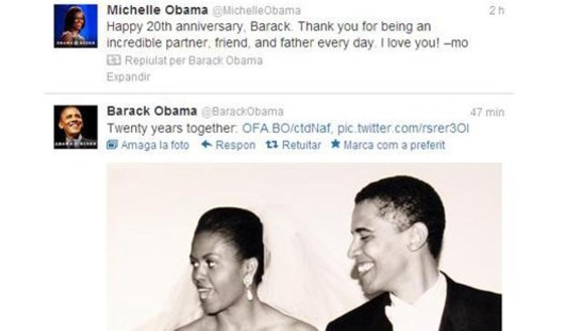 Los Obama y sus declaraciones en Twitter.