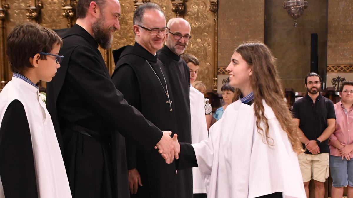 Ingreso de 'escolanetes' en el coro joven de la Escolania de Montserrat