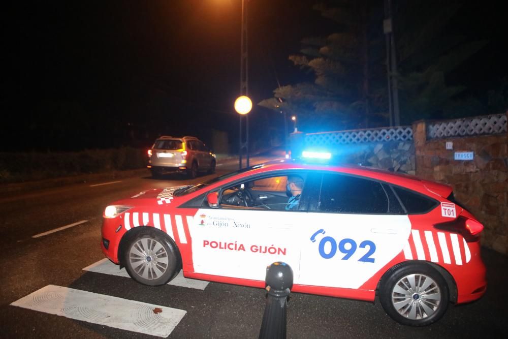 Control policial en Gijón a las carreras ilegales