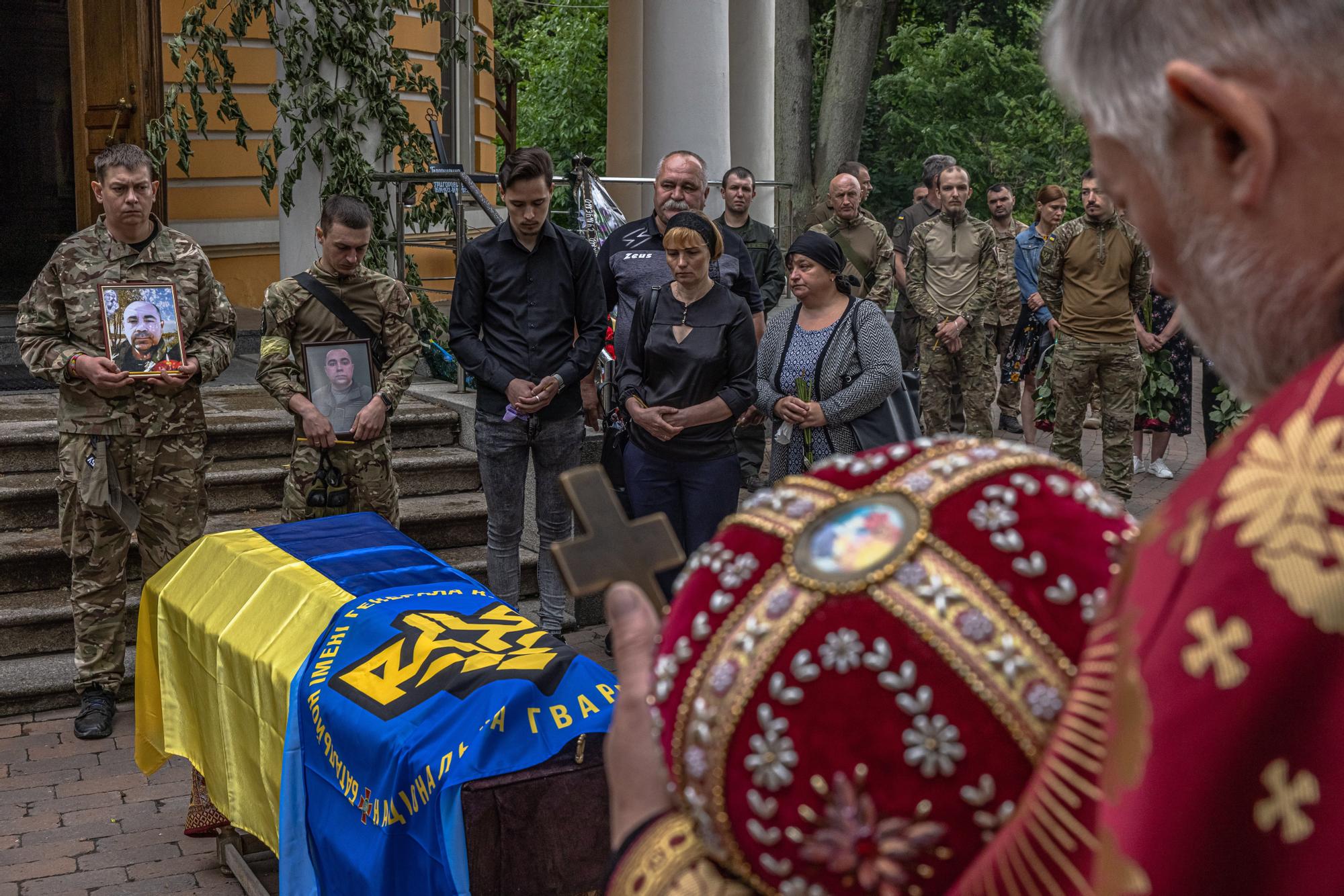 Funeral de un soldado ucraniano en Kiev