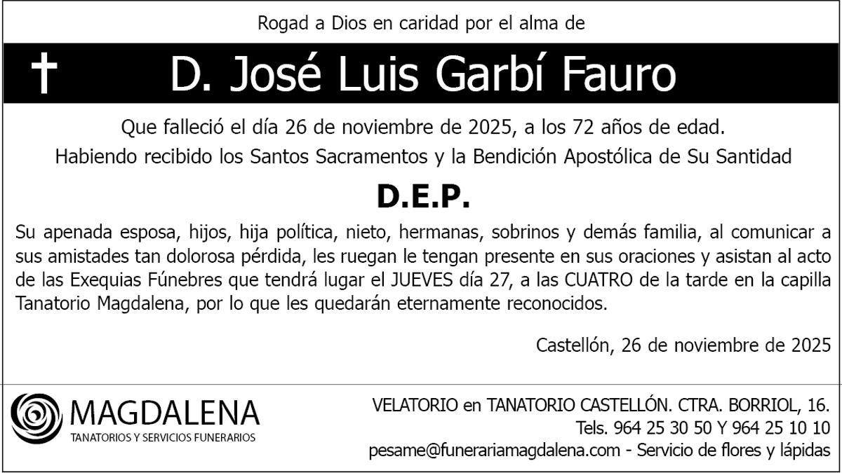 D. José Luis Garbí Fauro