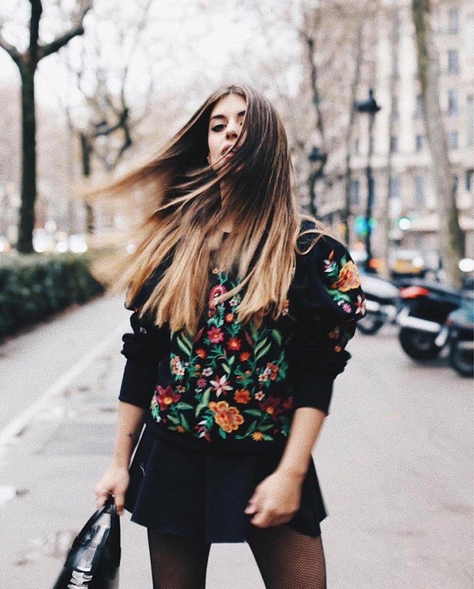 Jersey bordado flores zara sale