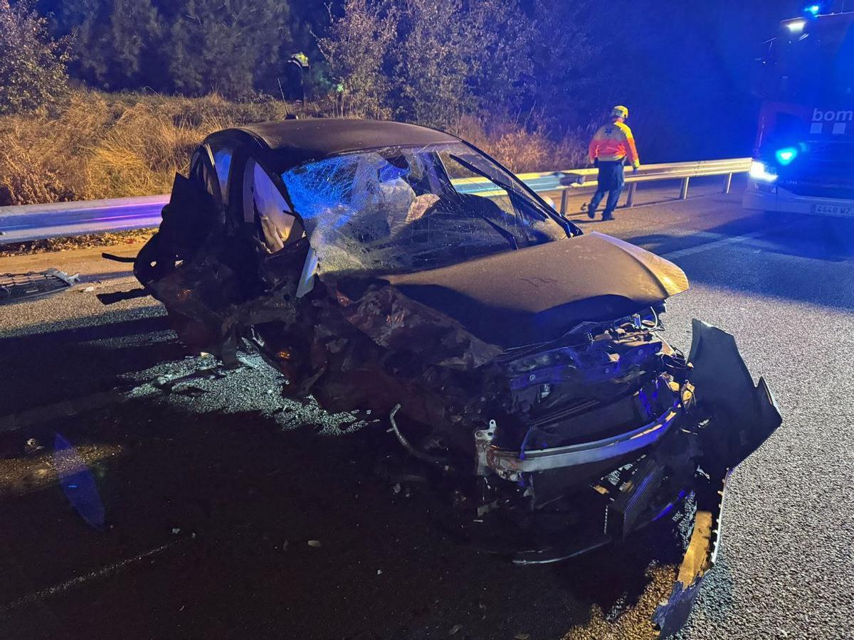 Un accidente en la AP-7 en Aiguaviva la semana pasada
