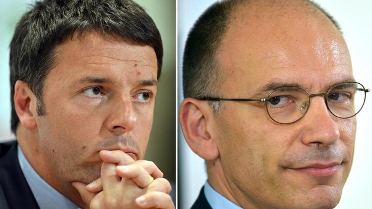 Combo de imágenes de Matteo Renzi (izq) y Enrico Letta.