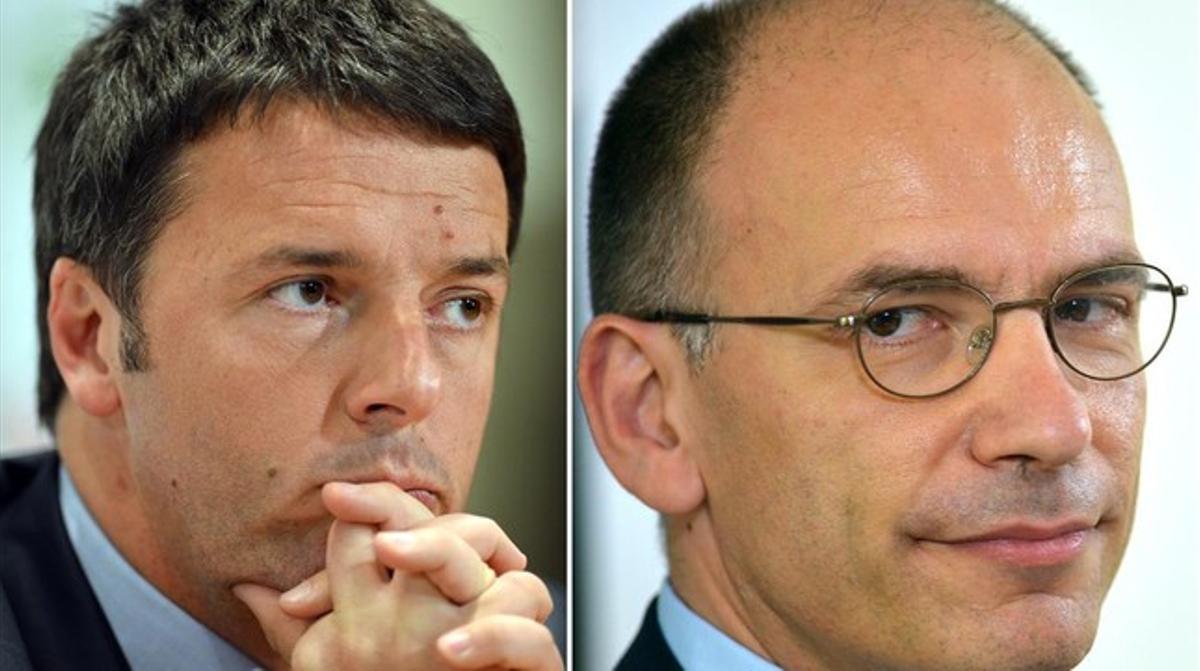 Combo d’imatges de Matteo Renzi (esq.) i Enrico Letta.