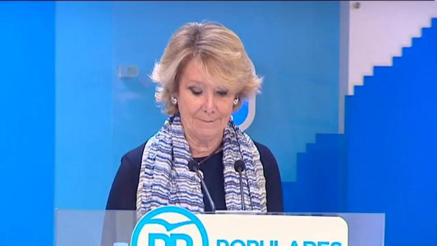 Esperanza Aguirre: "He hablado con el presidente del partido y lo comprende"
