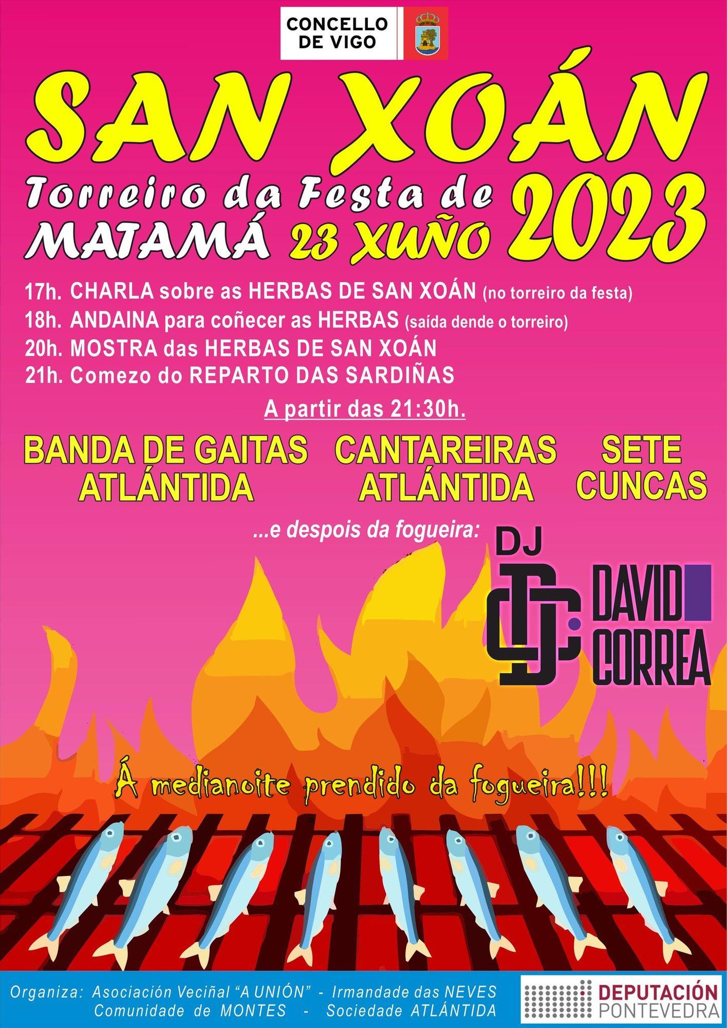 Cartel de la fiesta de San Juan 2023 en Matamá.