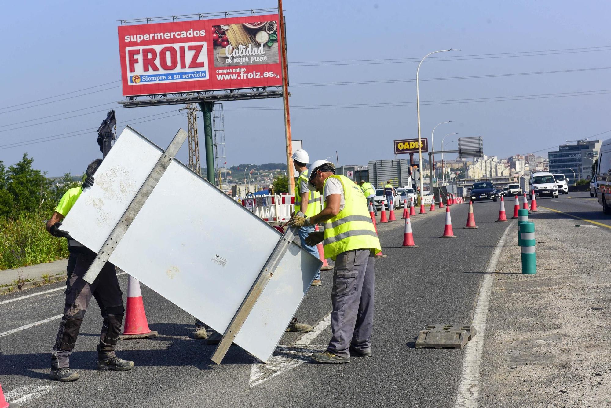 Cortes de tráfico en el acceso a A Zapateira por las obras de remodelación de Alfonso Molina