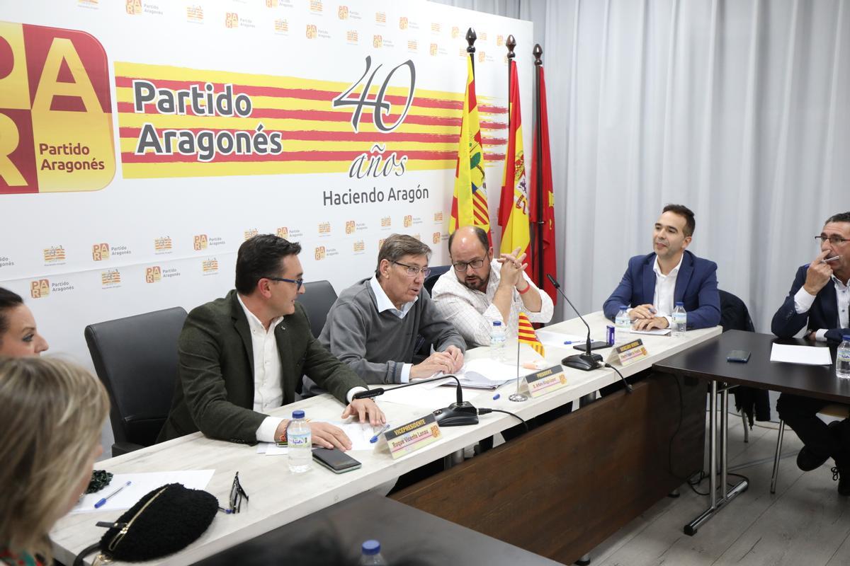 Roque Vicente, Arturo Aliaga, Alberto Izquierdo y Jesús Guerrero, en la última Ejecutiva del PAR, la convocada el pasado 2 de diciembre de 2022.
