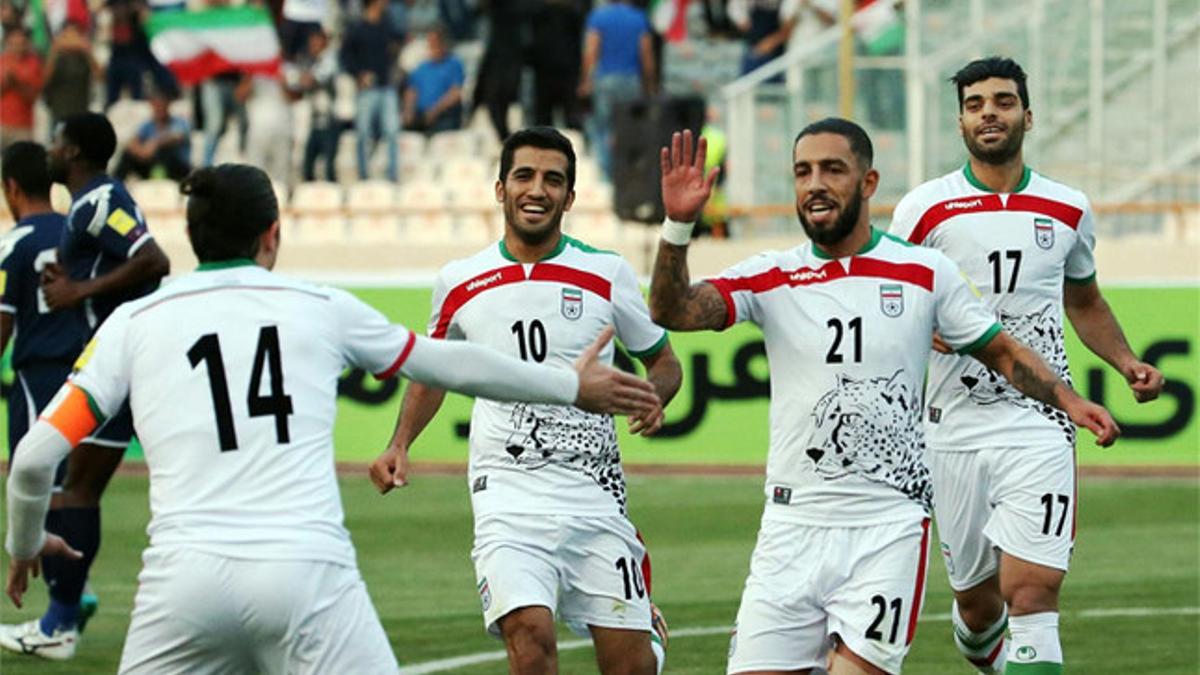 Los jugadores de la selección iraní de fútbol