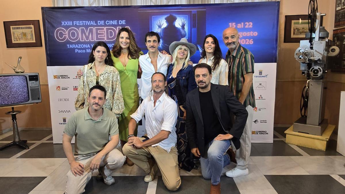 El equipo de la película 'El taser', del aragonés Borja Echeverría.